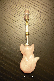 Rose Quartz, rose quartz fox figurine, rose quartz fox, crystal fox