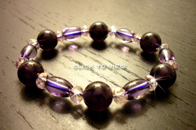 紫水晶, 爱情水晶, 天然紫晶, 佛珠手链